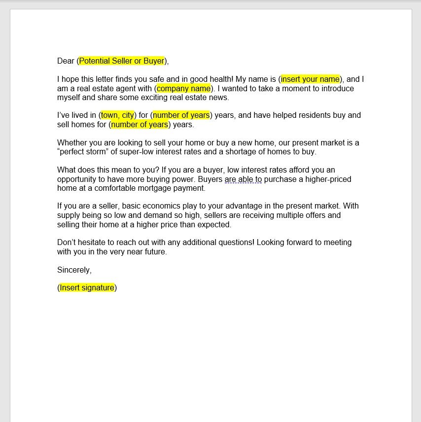 Real Estate Lead Letter Template, Real Estate Lead Letter, Real Estate Lead Template, Real