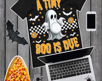 A Tiny Boo is Due, Pregnancy Announcement Halloween, Spooky Mama Shirt, Funny Pregnancy Tshirt, October Pregnancy Announcement Tshirt