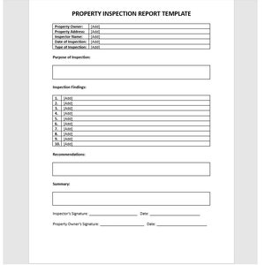 Editable Property Inspection Report Template, Property Inspection Report Template, Property Inspection, Word Template, Report Template