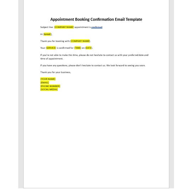 Interview Confirmation Email Template Etsy