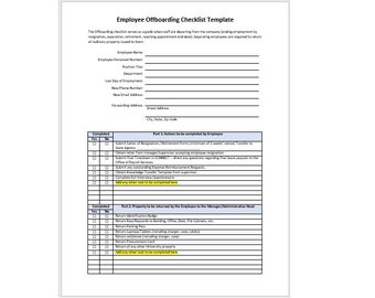 Editable Employee Offboarding Checklist Template, Employee Offboarding Checklist, Offboarding Checklist Template, Checklist Template