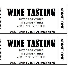 Weinprobe Event Ticket, Weinprobe Ticket Printables, Weinprobe Ticket Template Printable, DIY Event Ticket, Ticket Template