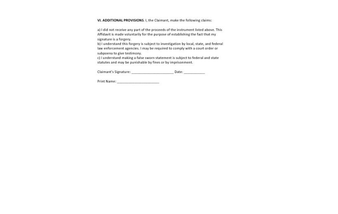 Forgery Template Forgery Affidavit Form, General Affidavit Form Template, Editable ...