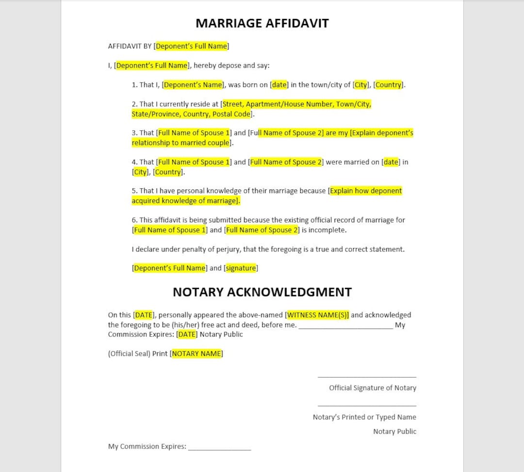 Affidavit Format