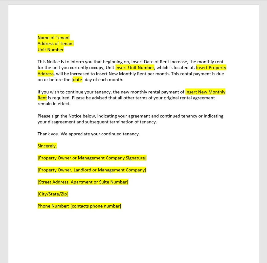 Landlord Rent Increase Letter Template Rent Increase Letter Etsy landlord-rent-increase-letter-template-rent-increase-letter-etsy