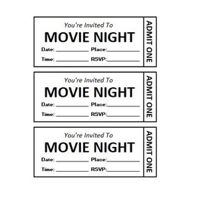 Bearbeitbares Kinoticket, Filmticket-Ausdrucke, bearbeitbare Filmticketvorlage zum Ausdrucken, DIY-Eventticket, Ticketvorlage