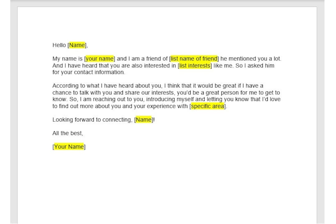 Networking Letter Networking Template Letter Networking Template Networking Letter Networking Template Letter Networking Template