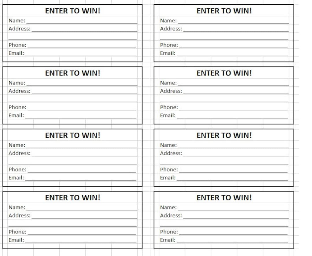 Printable Raffle Ticket Enter to Win Printable Ticket Etsy Printable Raffle Ticket Enter to Win Printable Ticket Etsy