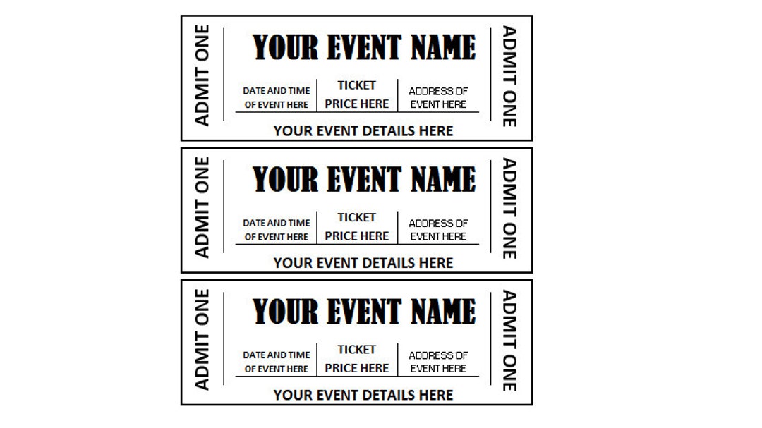 Editable Event Ticket, Event Ticket Printables, Editable Event Ticket ...