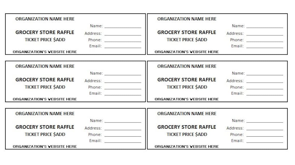 Editable Grocery Store Raffle Ticket, Grocery Store Raffle, Enter to ...