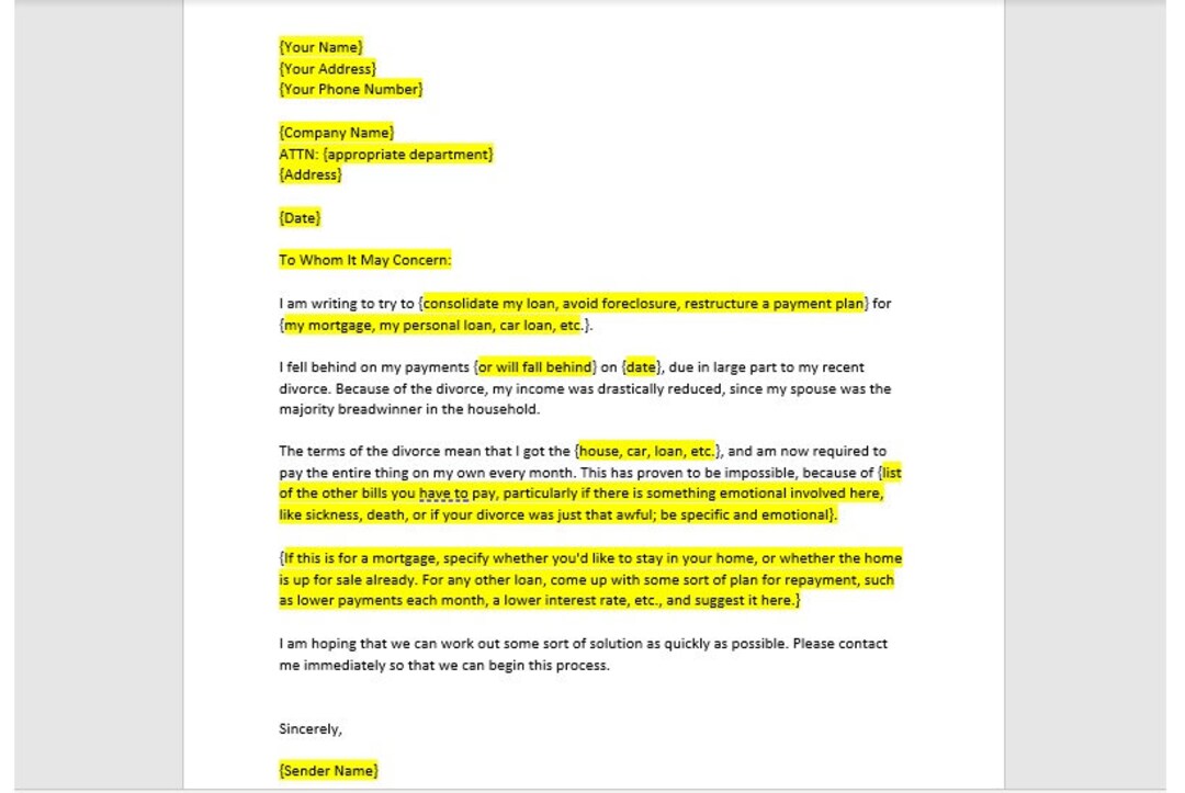 Hardship Letter Due to Divorce Divorce Hardship Letter Etsy