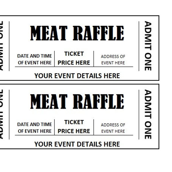 Meat Raffle Template Etsy