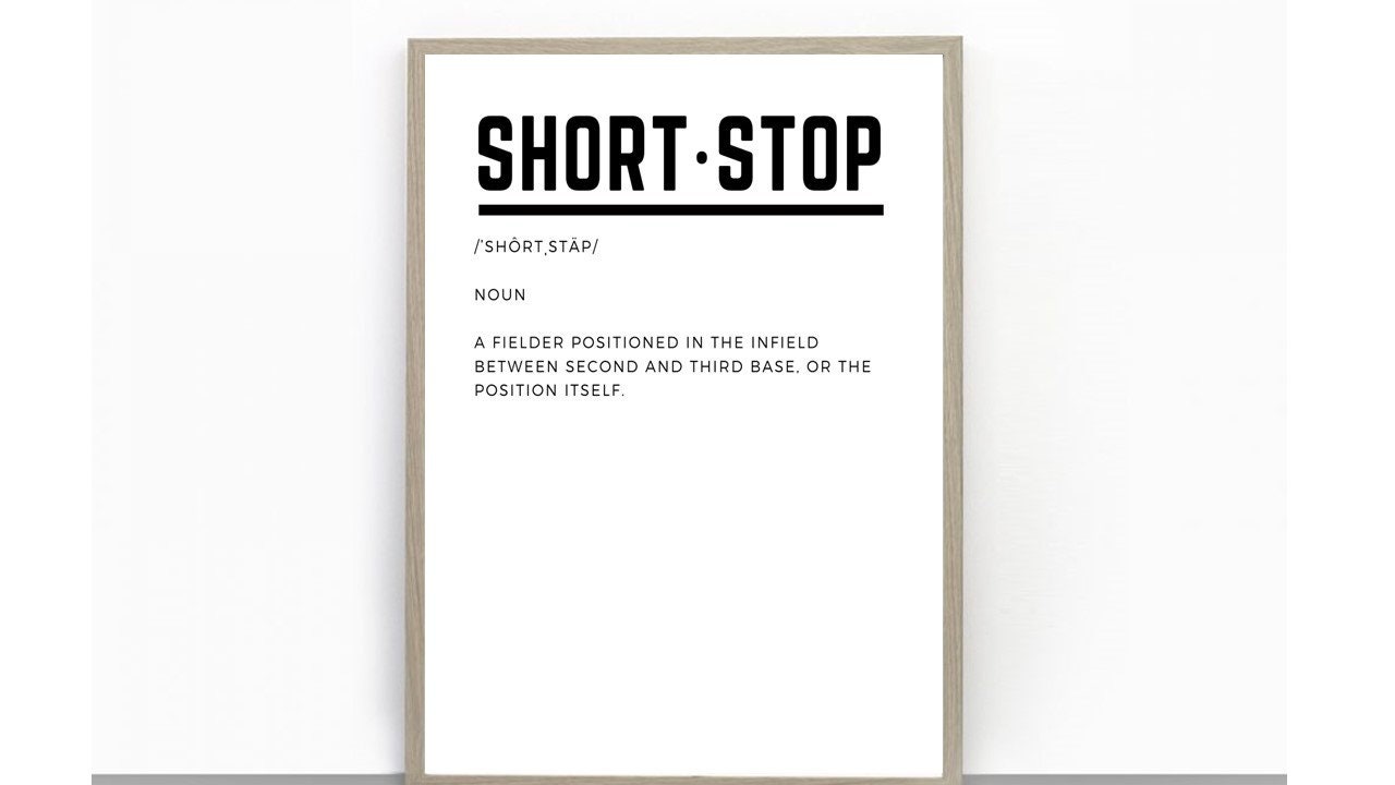 Shortstop Definition Baseball Baseball Decor Definition Etsy