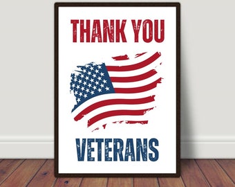 Veteran Gift, Gift For Veteran, Patriotic Gifts For Veterans, Veterans Day Gifts For Employees, Veteran's Day Thank You, Veteran Printable