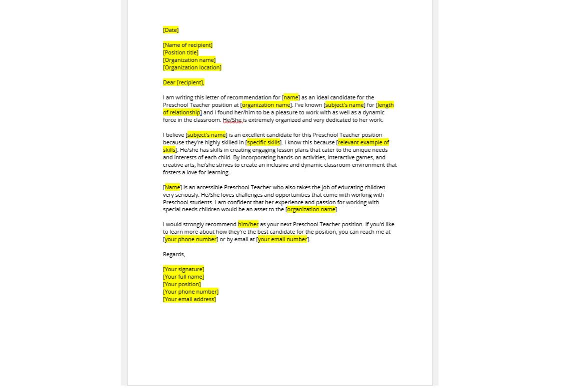 Exploring Preschool Teacher Recommendation Letter Samples 2026: Reader Commentary, Chapters, and Analysis