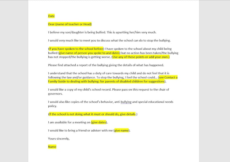Formal Complaint Regarding Bullying Letter Template Formal Complaint formal-complaint-regarding-bullying-letter-template-formal-complaint