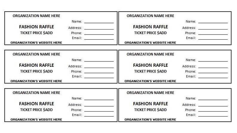 Clothes Line Raffle Editable Fashion Raffle Ticket, Fashion Raffle, Enter to Win Printable ...
