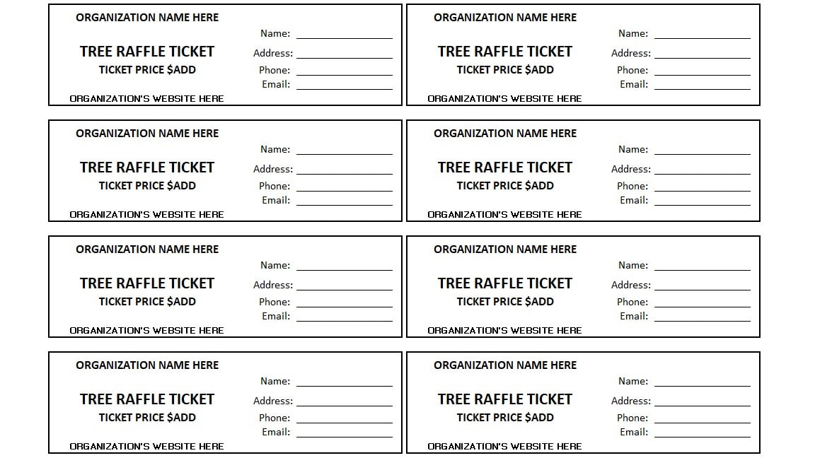Editable Tree Raffle Ticket, Tree Raffle, Enter to Win Printable Ticket ...