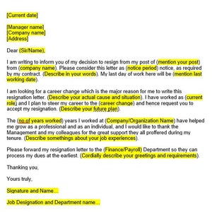 Loopbaanverandering Ontslagbrief, Ontslagbrief, Ontslagsjabloon, Ontslagbriefsjabloon, Ontslagbriefsjabloon, Woordsjabloon, Eenvoudige brief