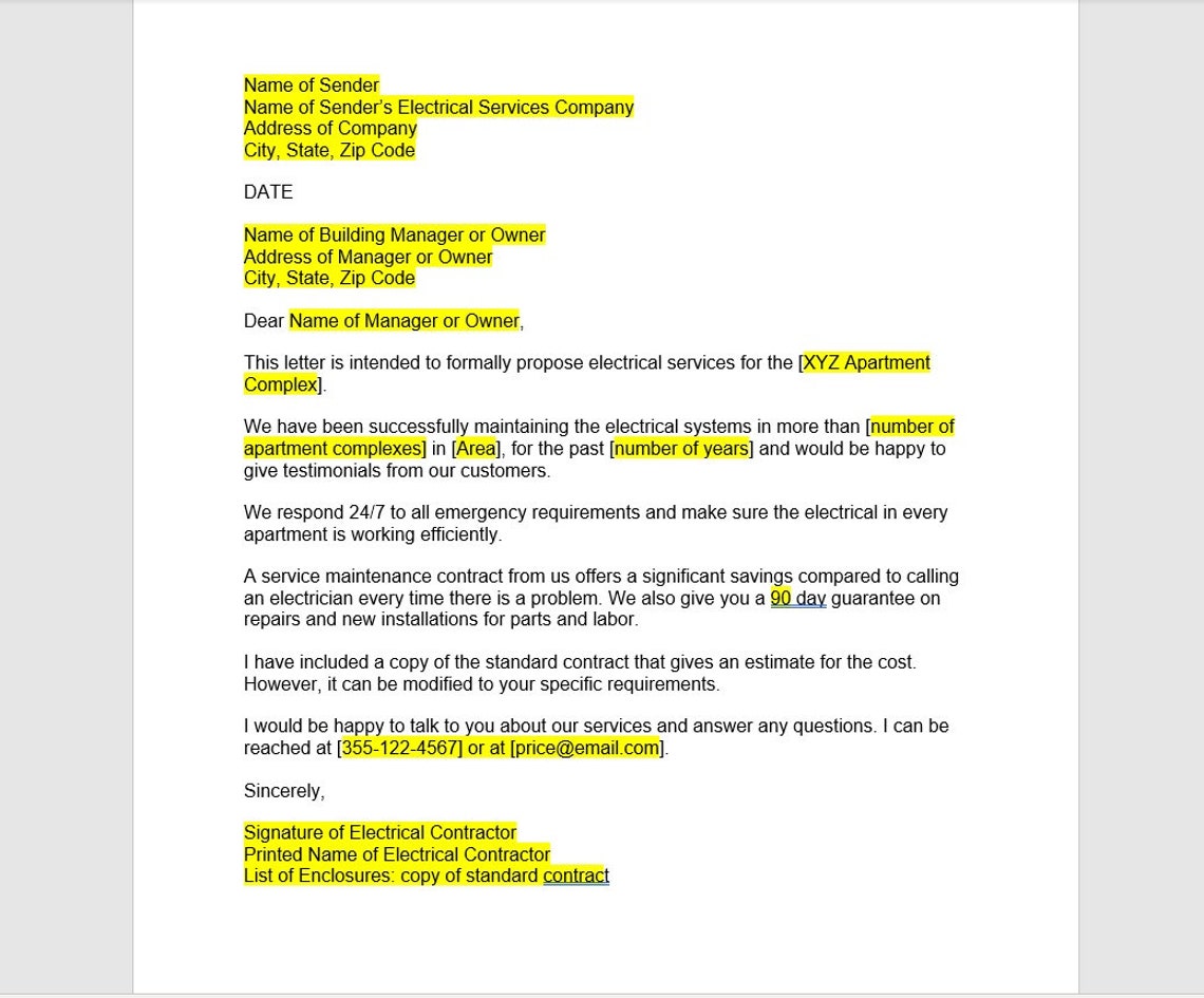 Electrical Proposal, Electrical Proposal Letter Template, Electrical Electrical Proposal, Electrical Proposal Letter Template, Electrical