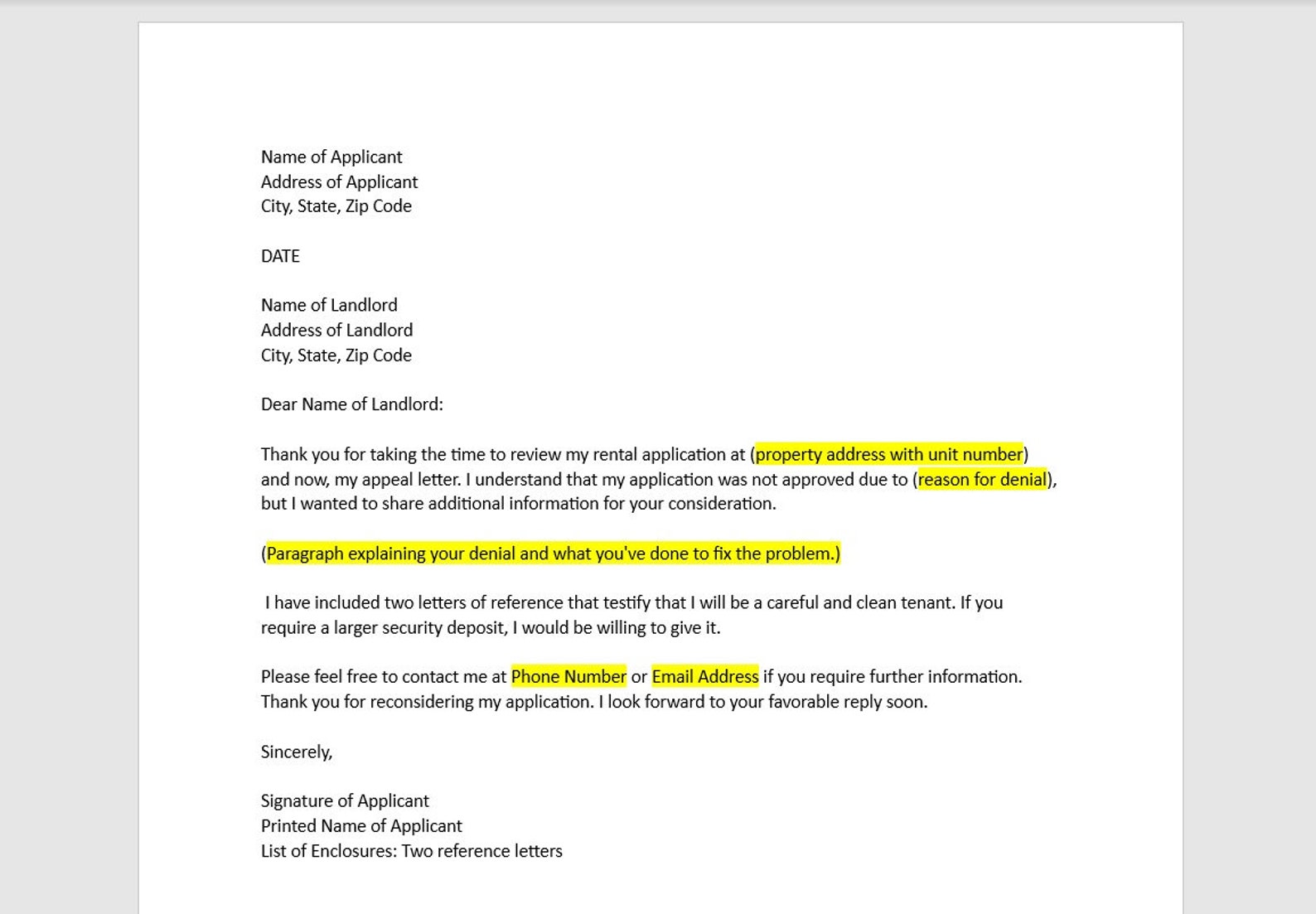 How To Write A Housing Appeal Letter How To Write A Housing Appeal Letter