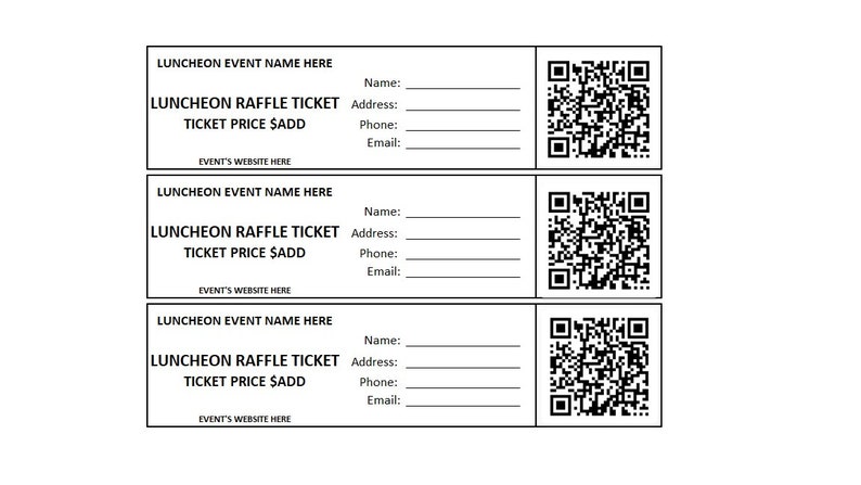 Editable Womens Luncheon Printable Raffle Ticket, Enter to Win ...