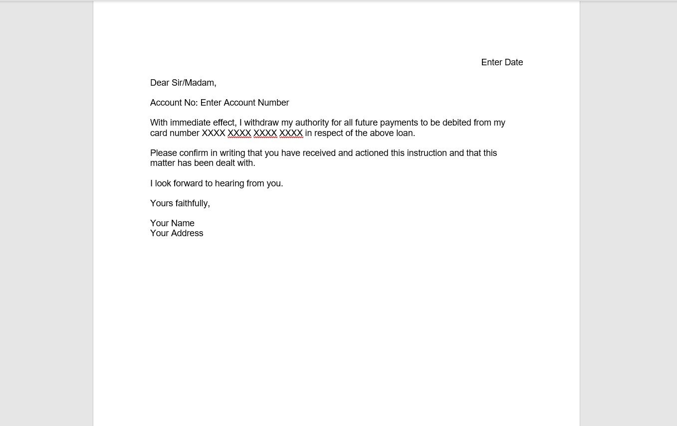 Payday Loan Creditor Letter Template Payday Loan Creditor Etsy