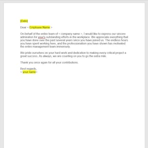 Mitarbeiter-Wertschätzungsbrief Vorlage, Mitarbeiter-Wertschätzungsschreiben, Mitarbeiter-Wertschätzungsvorlage, Mitarbeiter-Wertschätzungsbrief-Vorlage