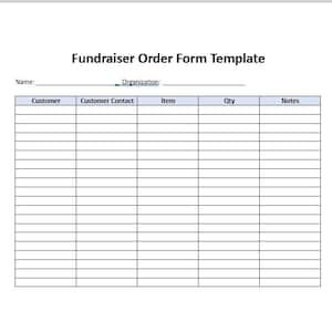 Editable Fundraiser Order Form, Fundraiser Order Form Template, Order Form Template, Fundraiser Form Template, Word Template