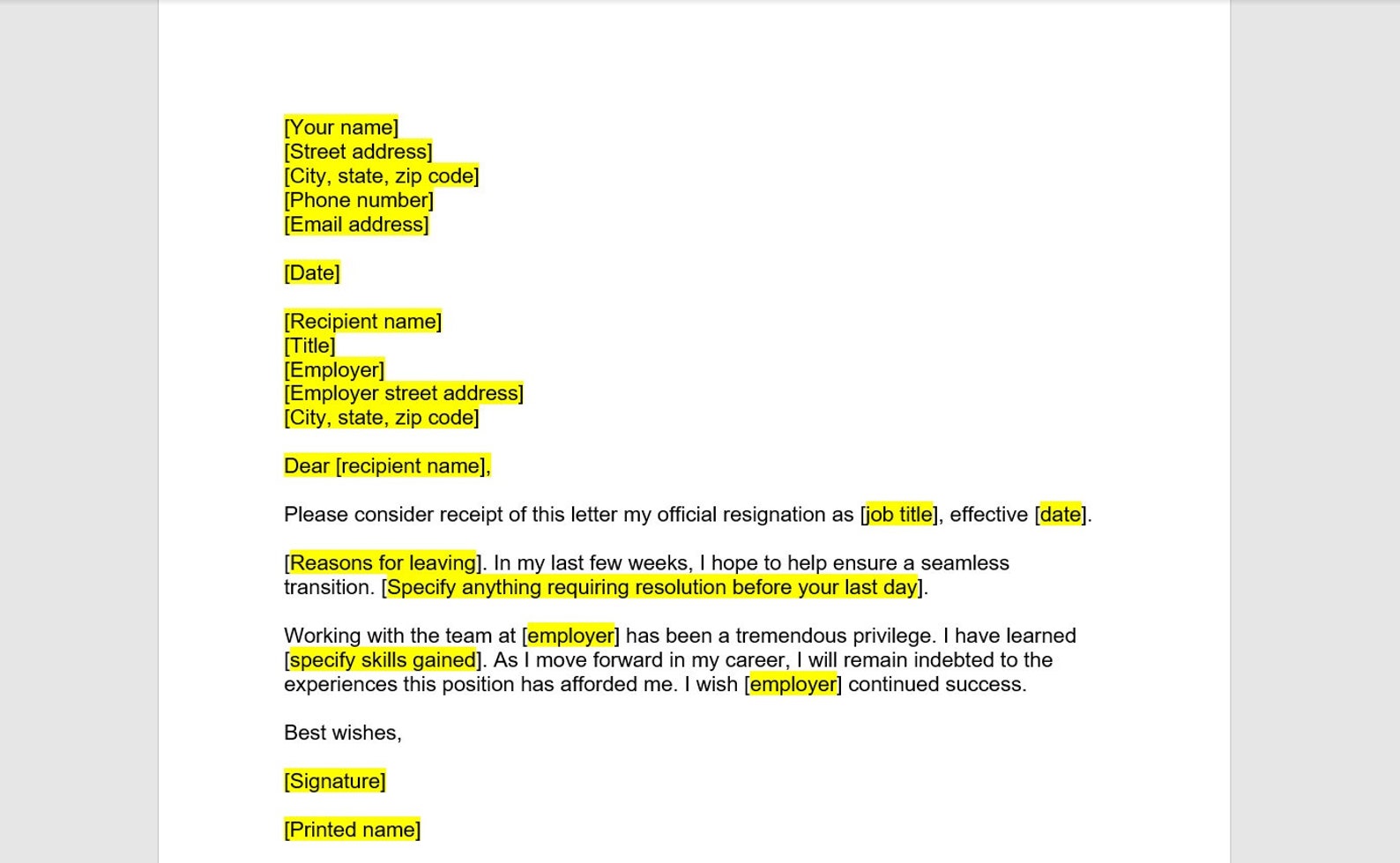 Physician Resignation Letter Template Resignation Letter Resignation 