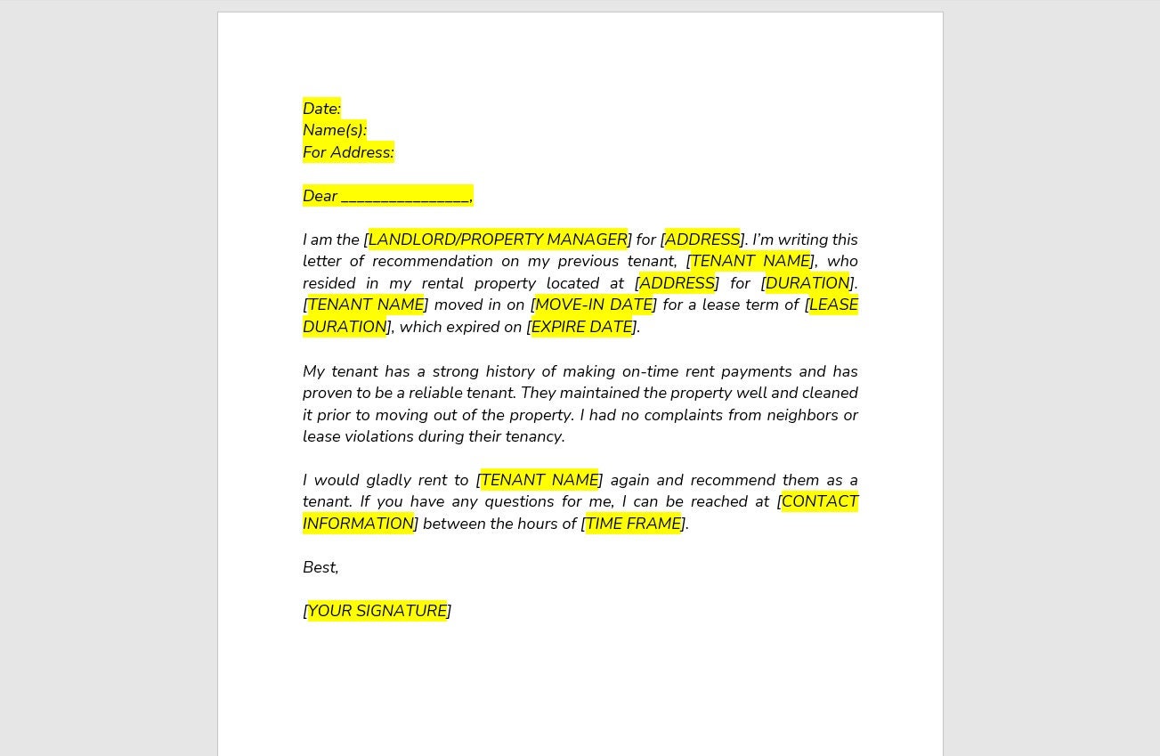 Landlord Letter Template, Landlord Letter Landlord Letter Template, Landlord Letter