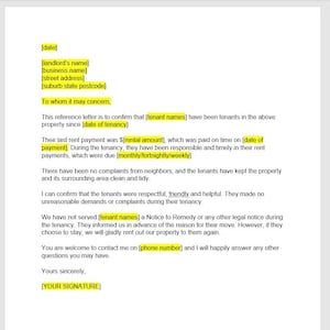 Plantilla de carta de recomendación del propietario, Carta de recomendación del propietario, Recomendación del propietario, Carta simple, Plantilla de Word