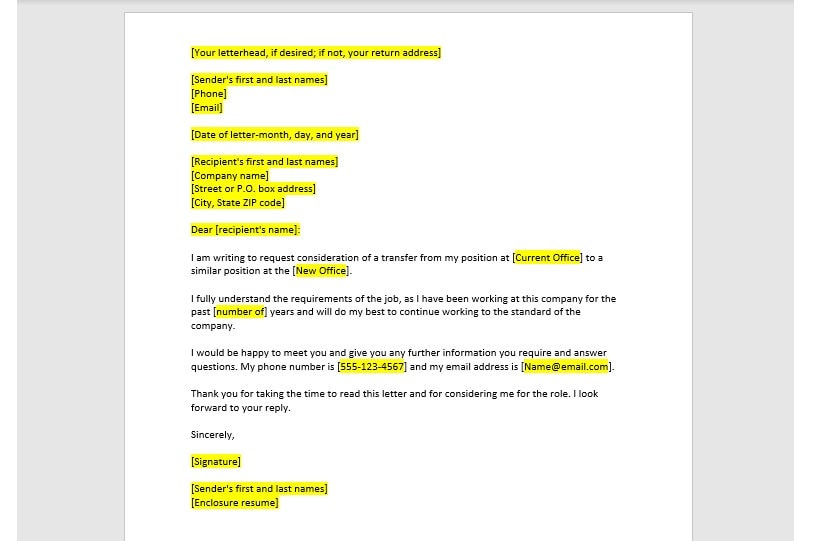 Transfer Request Letter Template, Transfer Request Letter, Transfer