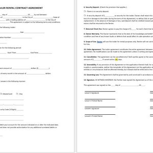 Acuerdo de contrato de alquiler de remolques en concesión, Plantilla de contrato de alquiler de remolques en concesión, Acuerdo de alquiler de remolques en concesión, Contrato