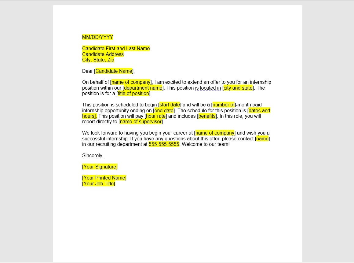 Internship Offer Letter Template Internship Offer Letter Internship internship-offer-letter-template-internship-offer-letter-internship