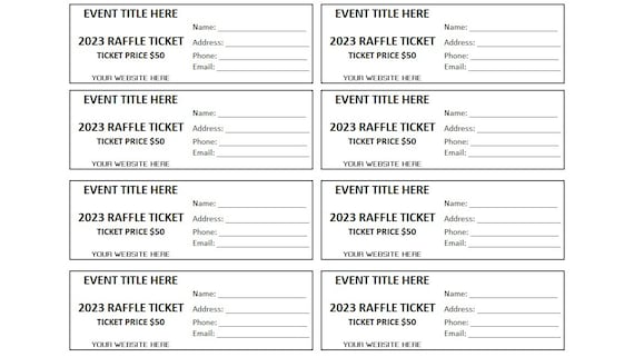 Printable Raffle Ticket, Enter to Win Printable Ticket, Printable Raffle Ticket Template, Enter to Win Printable Ticket Template, Charity