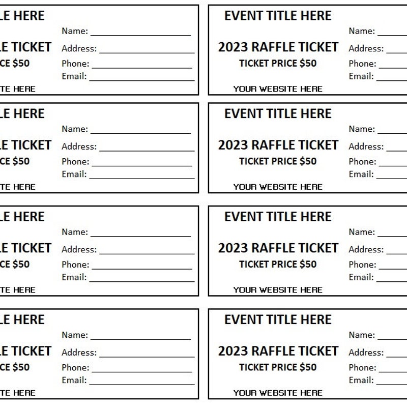 Raffle Tickets Etsy