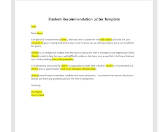 Letter of Recommendation Template - Etsy Canada