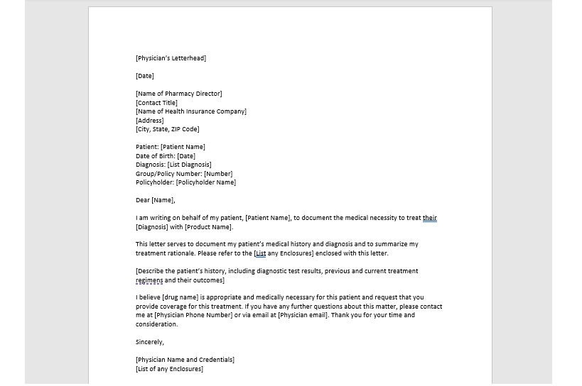 Medical Necessity Letter Example Medical Necessity Letter Example