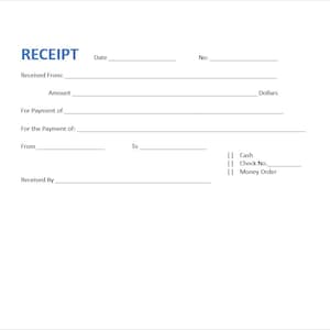 Cash Receipt Template, Receipt, Receipt Template, Word Template, Simple Template, Word Template, Word Receipt, Simple Receipt