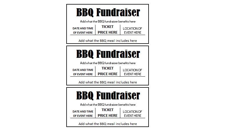 Printable Bbq Ticket Template Free FREE Templates