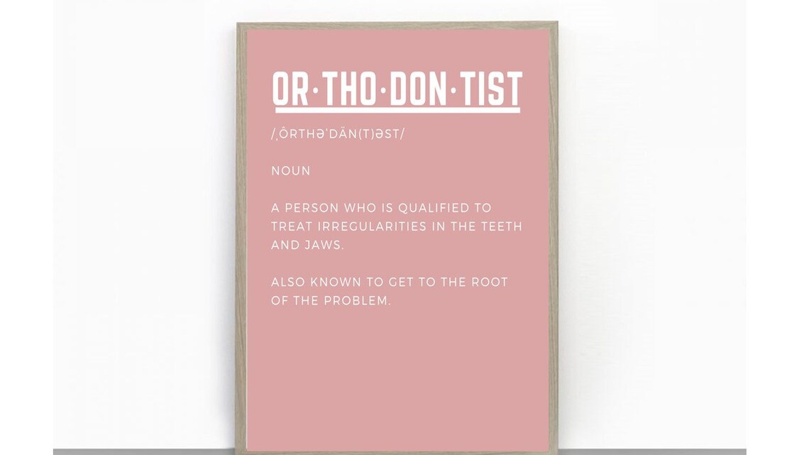 Orthodontist Definition Print Orthodontist Student Gift Etsy