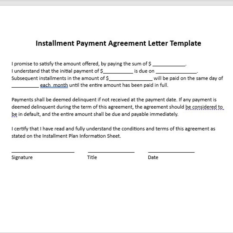 Payment Agreement Etsy