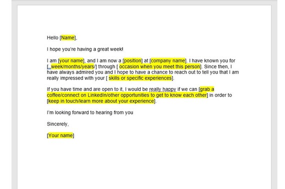 Networking Letters Letter To Networking How To Create A Cover Letter With Template