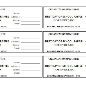 Bearbeitbares Raffle-Los für den ersten Schultag, Gewinnspiel für den ersten Schultag, Geben Sie ein, um das druckbare Ticket zu gewinnen, und druckbar für den ersten Schultag