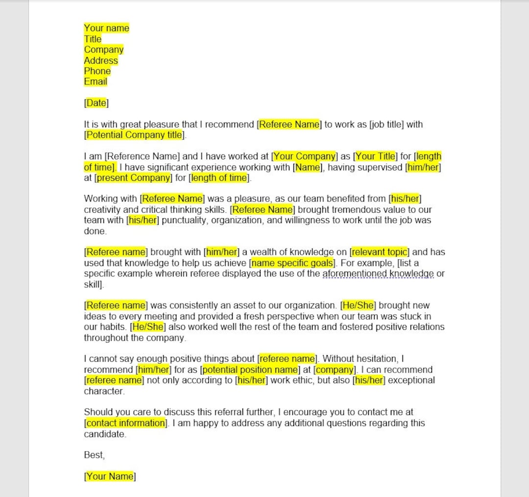 Reference Letter Template Employee Reference Letter Reference Reference Letter Template Employee Reference Letter Reference