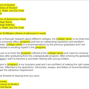 Plantilla de carta de admisión, Carta de admisión a la universidad, Plantilla de solicitud de universidad, Plantilla de carta de admisión, Plantilla de Word, Carta simple