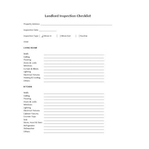 Lista de verificación de inspección del propietario, Plantilla de lista de verificación de inspección del propietario, Inspección del propietario, Lista de verificación de inspección, Plantilla de Word, Lista de verificación