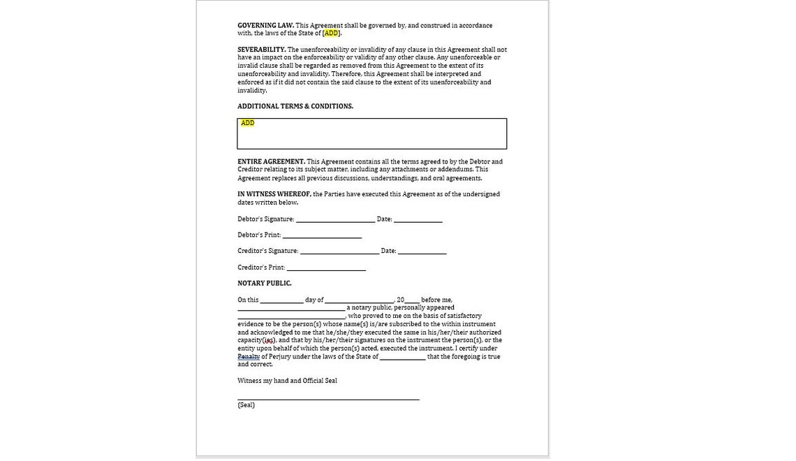 Editable Past Due Rent Payment Plan Template, Past Due Payment Plan ...
