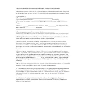 Contrato de sublocação, modelo de contrato de sublocação, carta de contrato de sublocação, modelo de contrato de sublocação, carta simples, modelo do Word